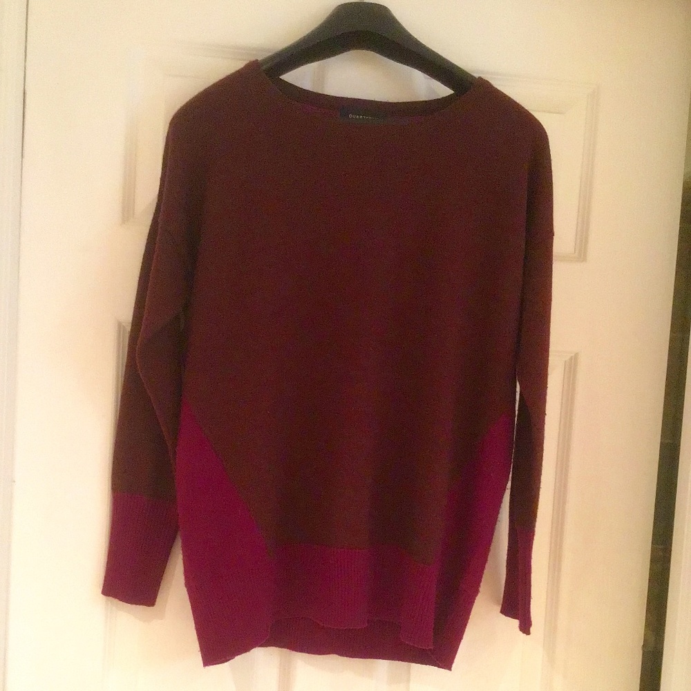 Brown & fuschia sweater